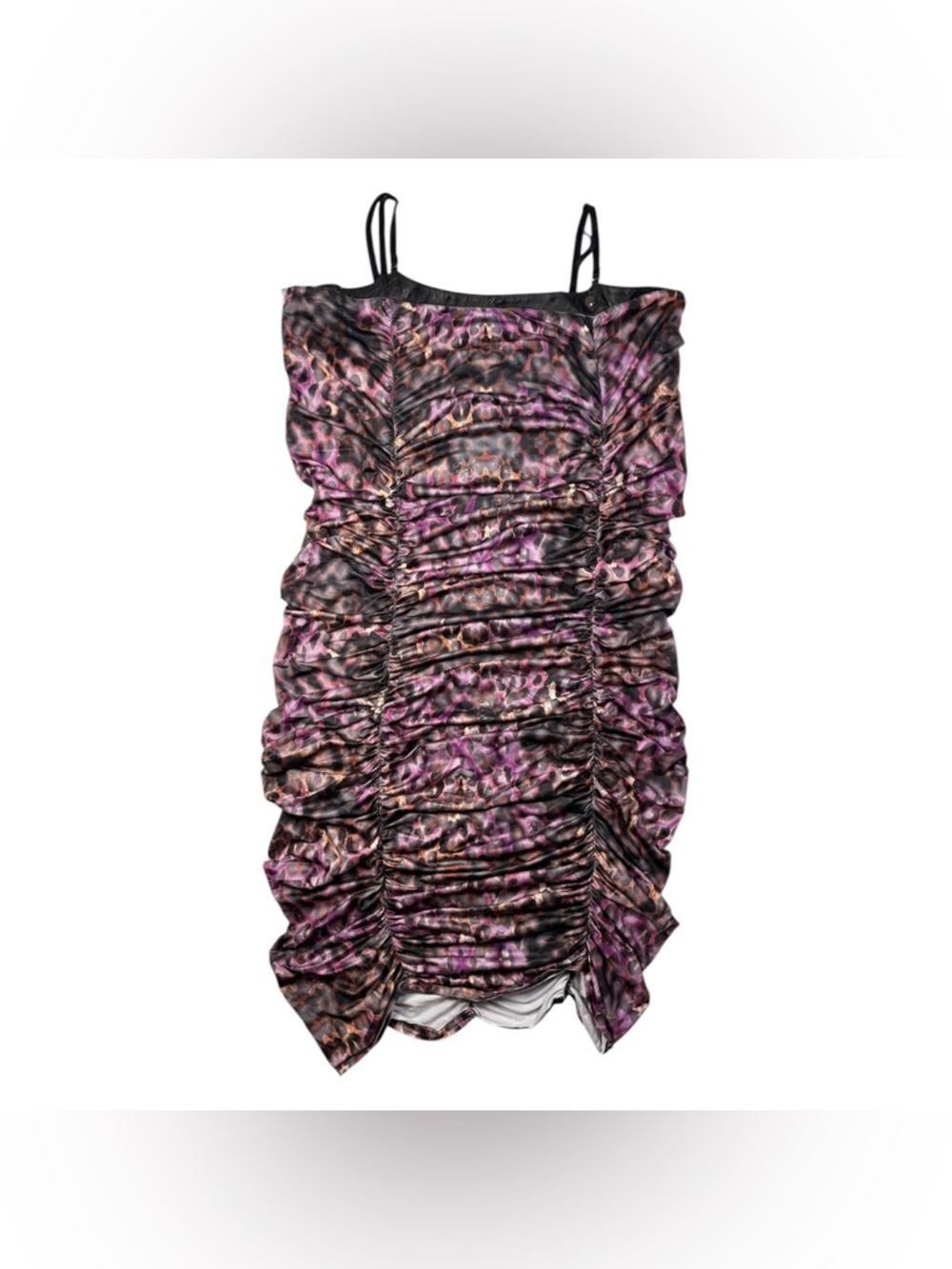 Y2K Apple Bottoms Ruched Leopard Dress
